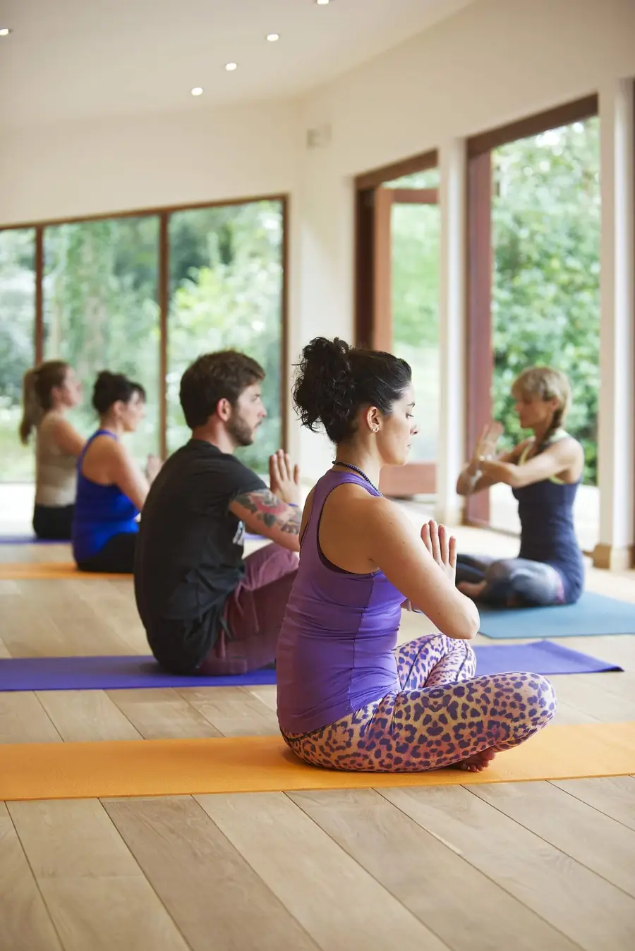 Yoga session in a calm open space