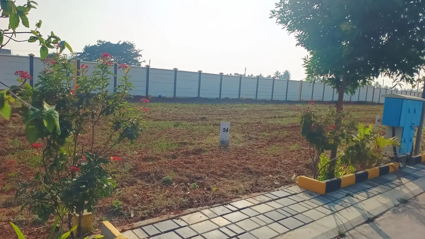 Landscaped plot boundary at Manana Ashraya